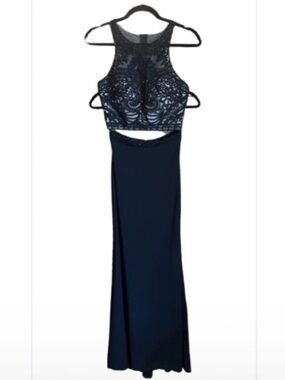 GIGI BY LA FEMME Elegant Evening Gown 2 Piece Tank & Skirt #24412, Sz 2 Formal